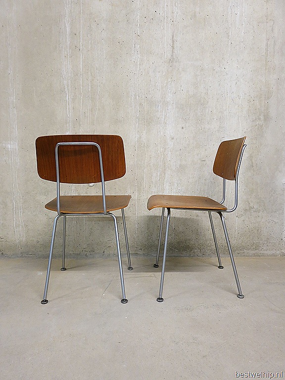 papier prieel nikkel Gispen Cordemeyer stoelen (Rietveld) industrieel vintage design | Bestwelhip