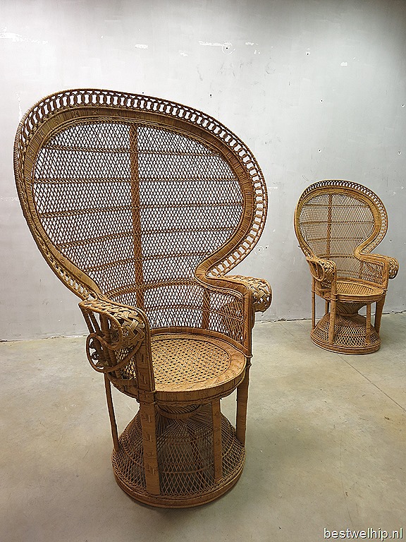Vintage Peacock chair seventies, vintage rotan pauwen stoel | Bestwelhip