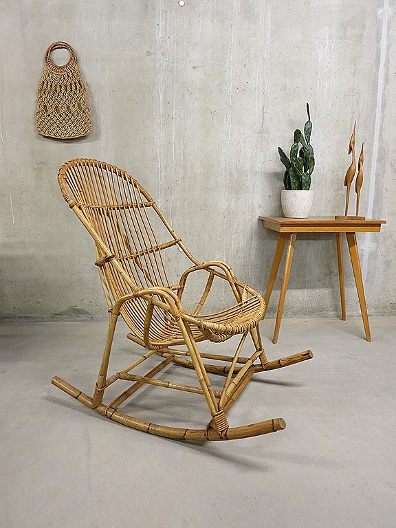 absorptie Gepensioneerd Lucky Vintage Bamboe schommelstoel rocking chair | Bestwelhip