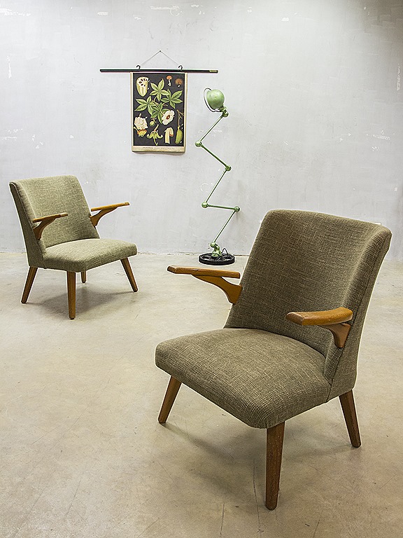 Pretentieloos leer bladzijde Mid century vintage design armchairs, lounge stoelen vintage loft jaren 60  | Bestwelhip