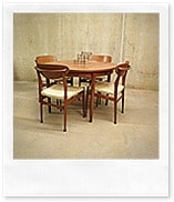 Eetkamer set stoelen & tafel Deense stijl