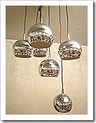 Vintage hanglamp chromen bollen, Pendant chrome spheres