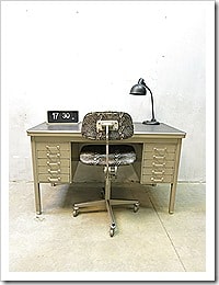 Daarbij Het formulier beheerder Industrieel metalen vintage bureau, vintage desk Industrial Gispen |  Bestwelhip