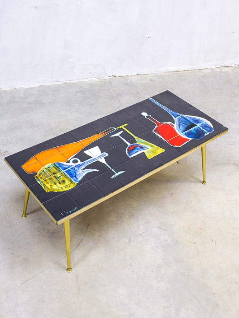 Vintage design tegel tafel coffee table Denisco Italy