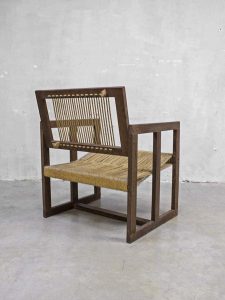 vintage design rope chair & ottoman 'nature', vintage touwstoel