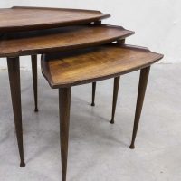 Poul Jensen vintage nesting tables, Deense bijzettafels miniset Poul Jensen