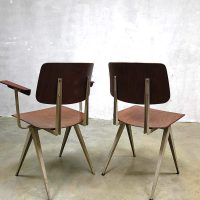 Galvanitas vintage Industrial chairs, vintage schoolstoelen industrieel