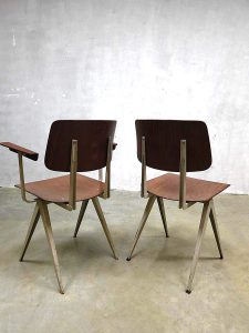 Galvanitas vintage Industrial chairs, vintage schoolstoelen industrieel