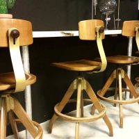 Vintage architecten barstool stool Ama Elastik, vintage barkruk Ama elastik