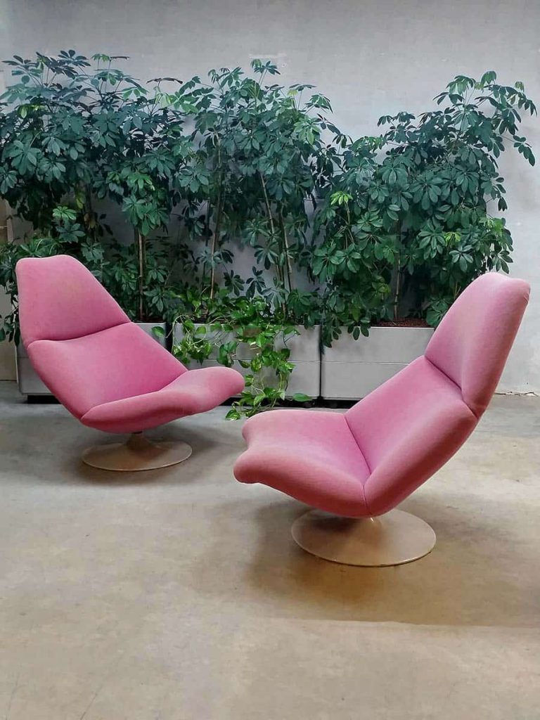Artifort vintage design swivel chair, Artifort draaifauteuil ‘schelp’ model F591 Geoffrey Harcourt