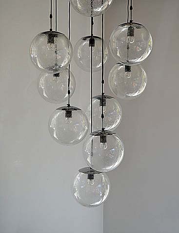 Welp Midcentury design hanginglamp, hanglamp bollamp Limburg Glashutte NU-16