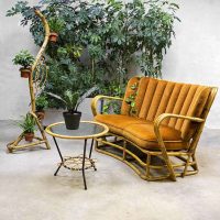 Rotan vintage design sofa rattan lounge bank fifties