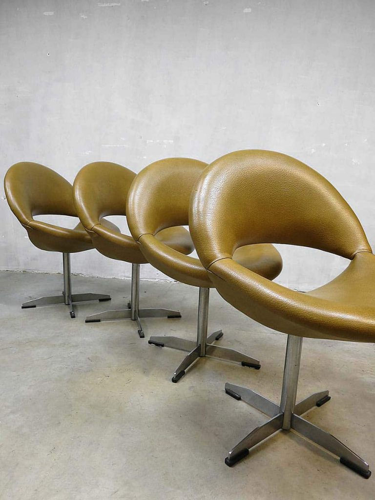 Vintage design eetkamerstoelen kuipstoelen swivel chairs