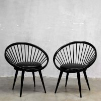 Yngve Ekström vintage design circle chair Swedish, vintage cirkel spijlen stoel Yngve Ekstrom