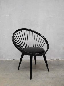 vintage circle chair Yngve Ekström spijlenstoel