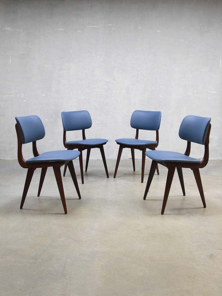 Vintage design eetkamerstoelen Webe Louis van Teeffelen, vintage dinner chairs Danish design