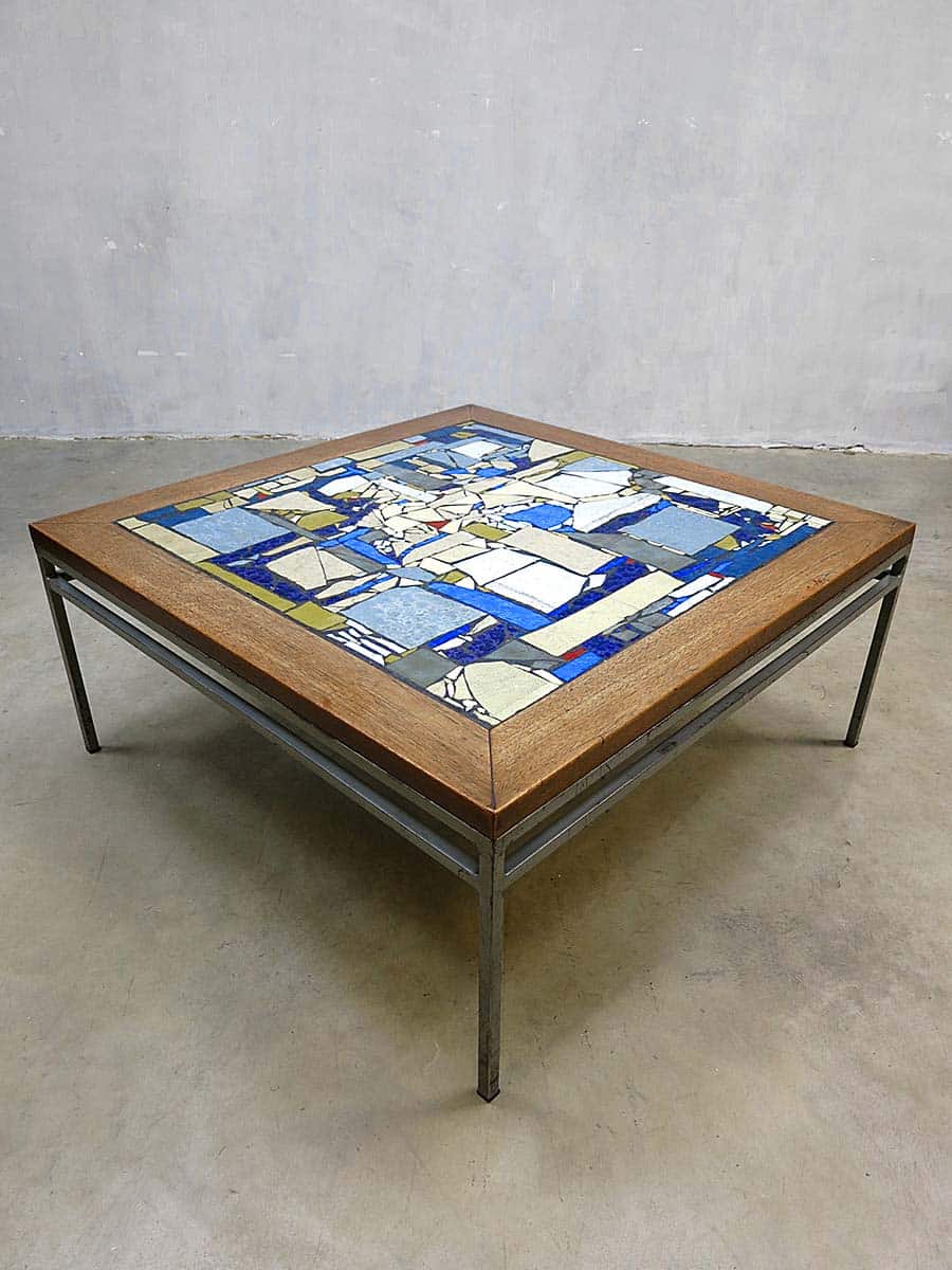 spoelen Spektakel partitie Vintage mozaïek salontafel, mid-century mosaic coffee table | Bestwelhip