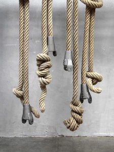 Vintage authentieke gymtouwen klimtouwen, gym ropes climbing rope vintage Industrial