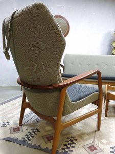 Mid century vintage design lounge set Bovenkamp sofa & wingback chairs