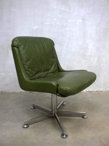vintage leren draaistoel stoel swivel chair