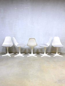 Arkana vintage design tulip dining chairs, vintage eetkamerstoelen Arkana