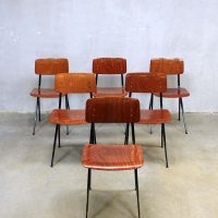 Vintage Industrial Marko school chairs, industriële schoolstoelen Marko