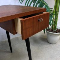 vintage teak houten bureau, vintage desk