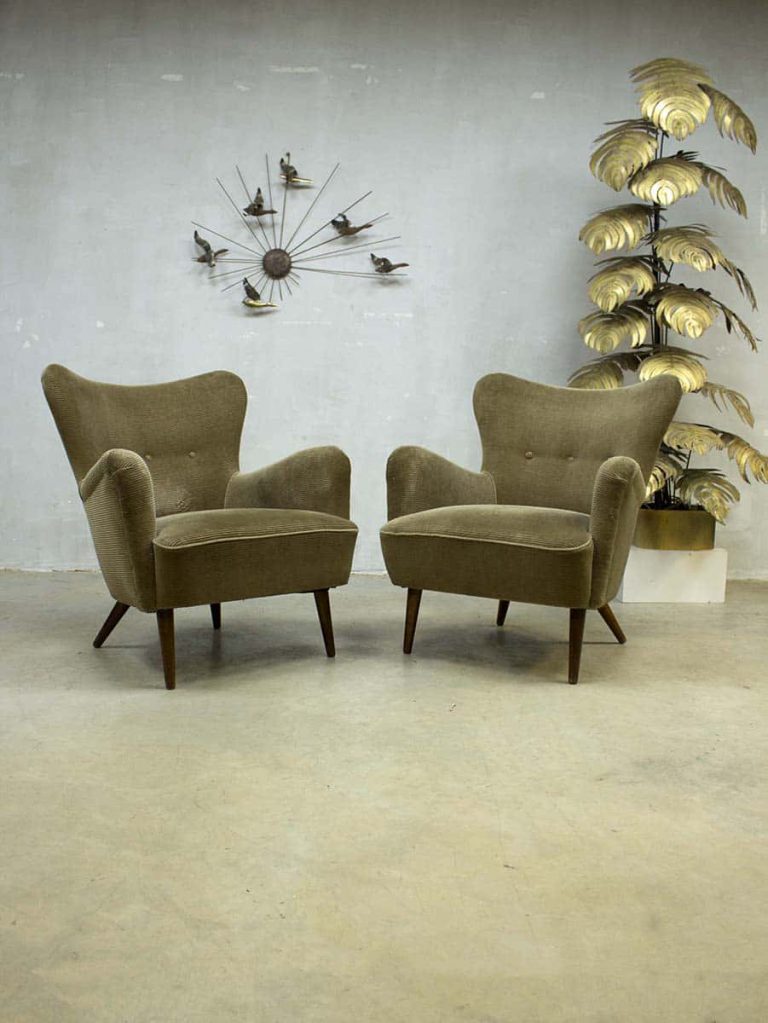Mid century design wingback chairs lounge chairs Theo Ruth Artifort