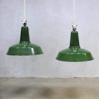 Authentic vintage Industrial lamp, vintage industriële emaille lamp