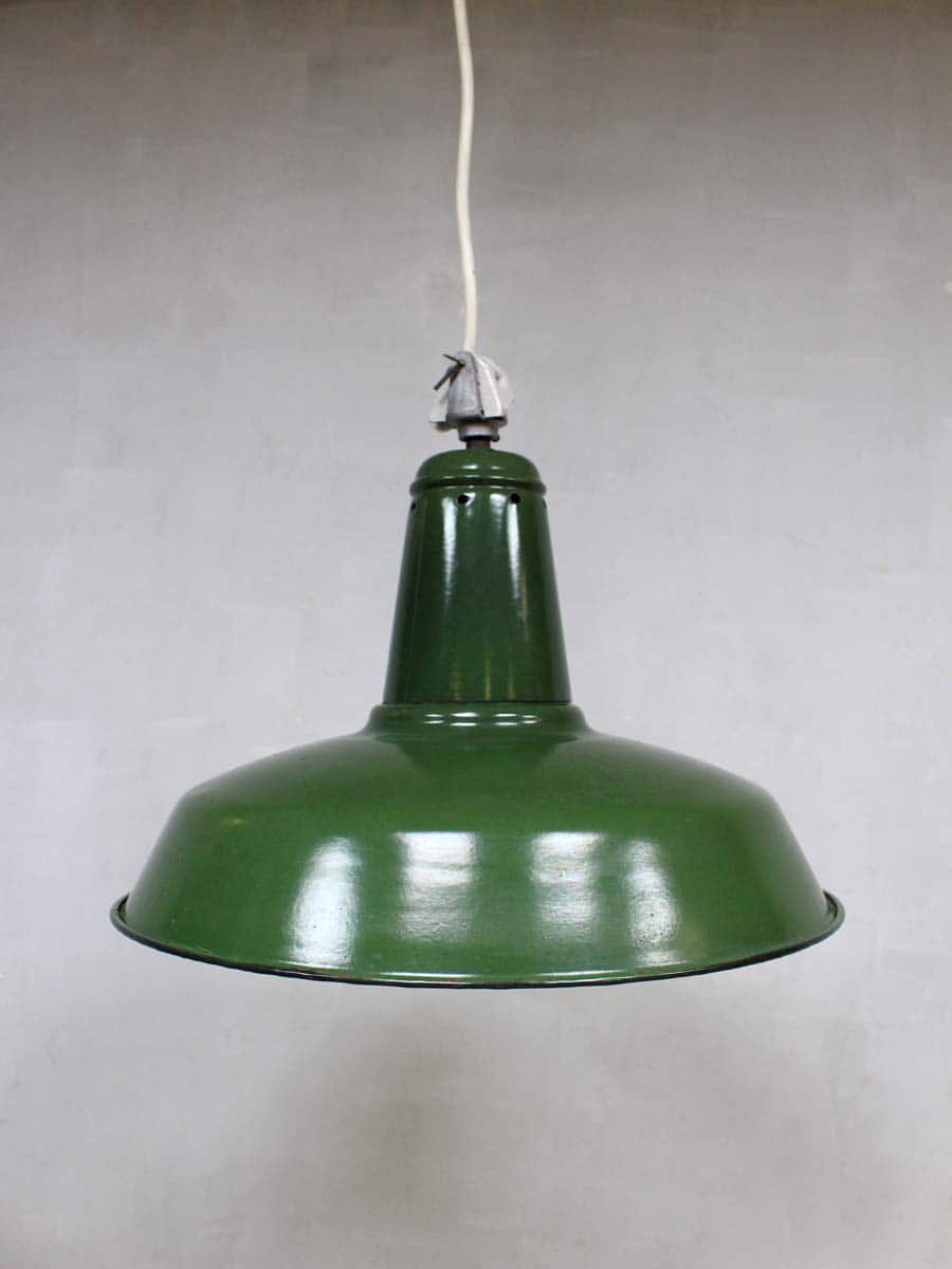 Authentic vintage Industrial vintage industriële emaille lamp | Bestwelhip