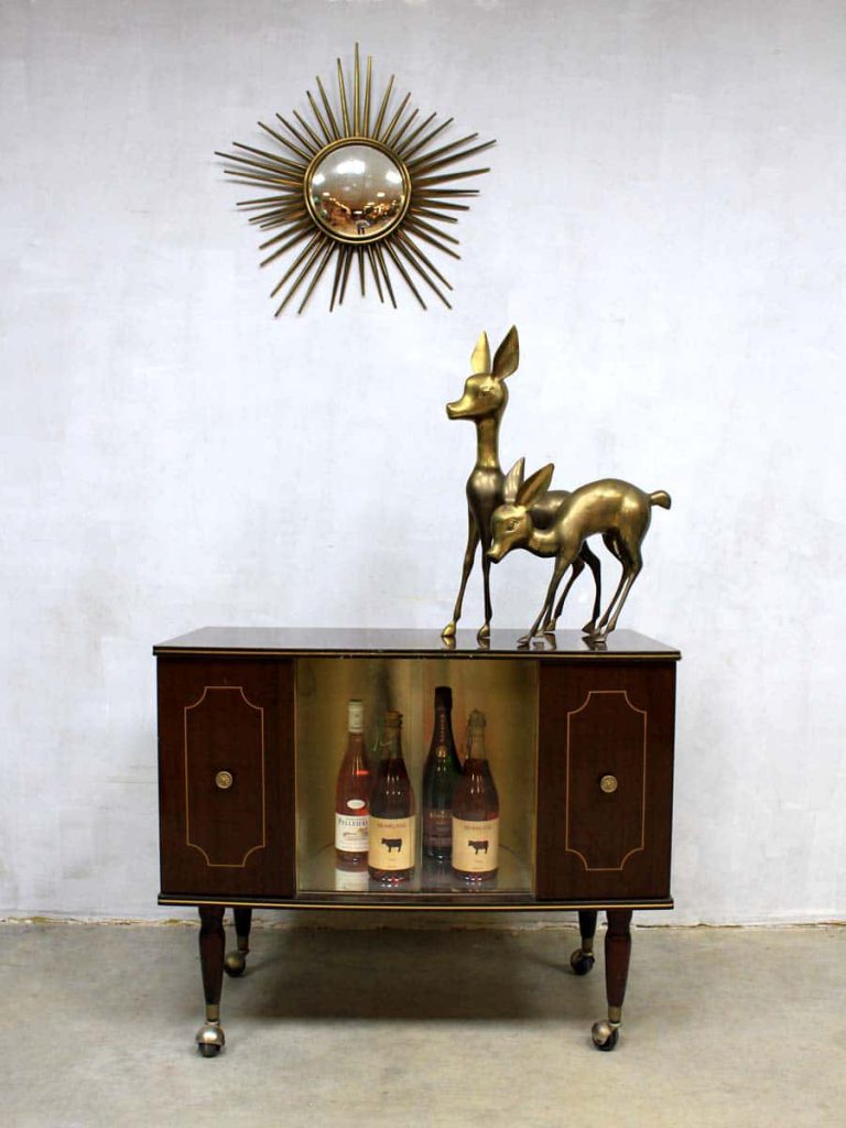 Mid century liquor cabinet, vintage drankenkast 'glamour'
