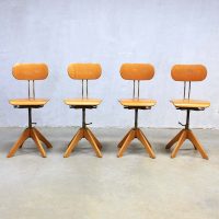 Midcentury vintage design architecten stoel kruk Polstergleich chair stool Industrial