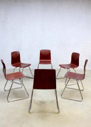 Industrial stacking chairs Galvanitas, vintage stapelstoelen industrieel