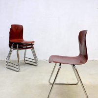 vintage schoolstoelen stapelstoelen Galvanitas industrieel