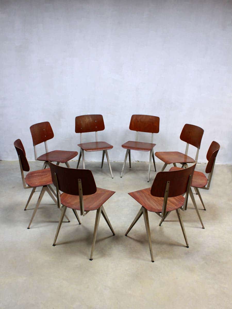 zaterdag Heerlijk zweep Vintage Galvanitas S16 schoolstoelen industrieel chairs Industrial |  Bestwelhip
