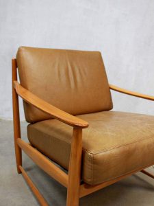 vintage leather armchair easychair Danish