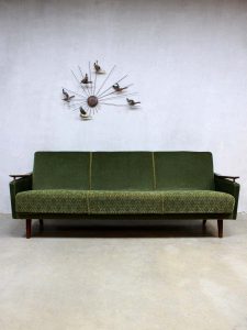 Vintage velours lounge bank, fifties vintage velvet sofa
