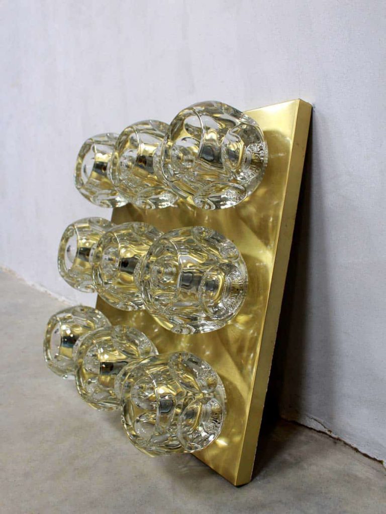 Vintage Peill & Putzler lamp ice cube glass scones wall lamp