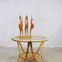vintage rotan salontafel, vintage rattan bamboo coffee table