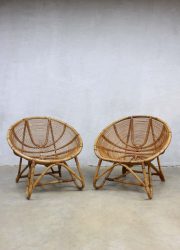 Vintage rattan lounge chairs Rohe Noordwolde