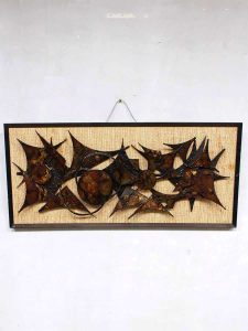 Vintage brutalist wandobject wall art sculpture Henrik Horst