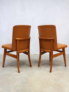 Vintage Dutch design dinner chairs eetkamer stoelen