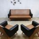 Mid century seating group Mad Men style lounge bank & fauteuils