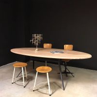 ovale houten tafel vergadertafel eetkamertafel