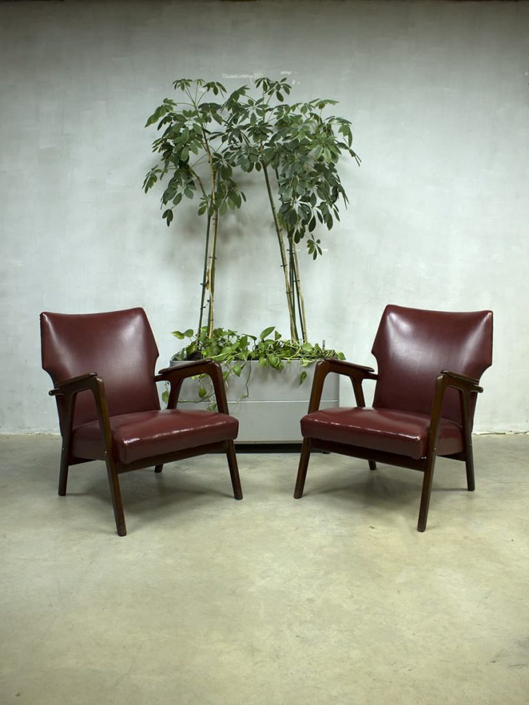 Vintage deense lounge fauteuils armchairs wingback chair Danish