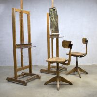 Vintage houten schildersezel painters easel drawing table