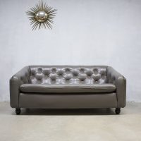 Vintage leather lounge sofa Artifort Geoffrey Harcourt