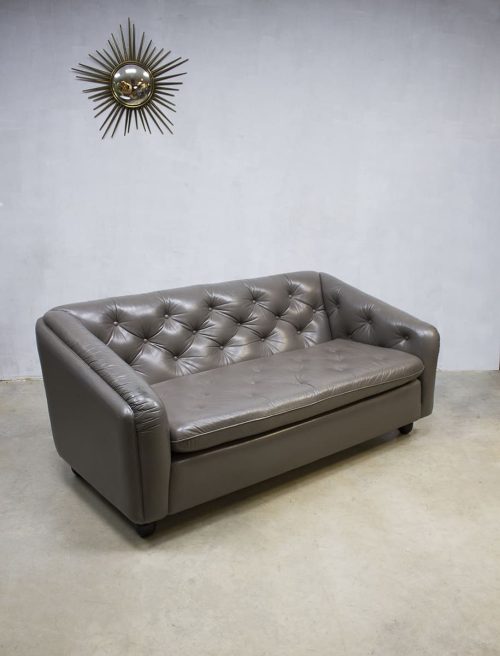 Vintage leather lounge sofa Artifort Geoffrey Harcourt