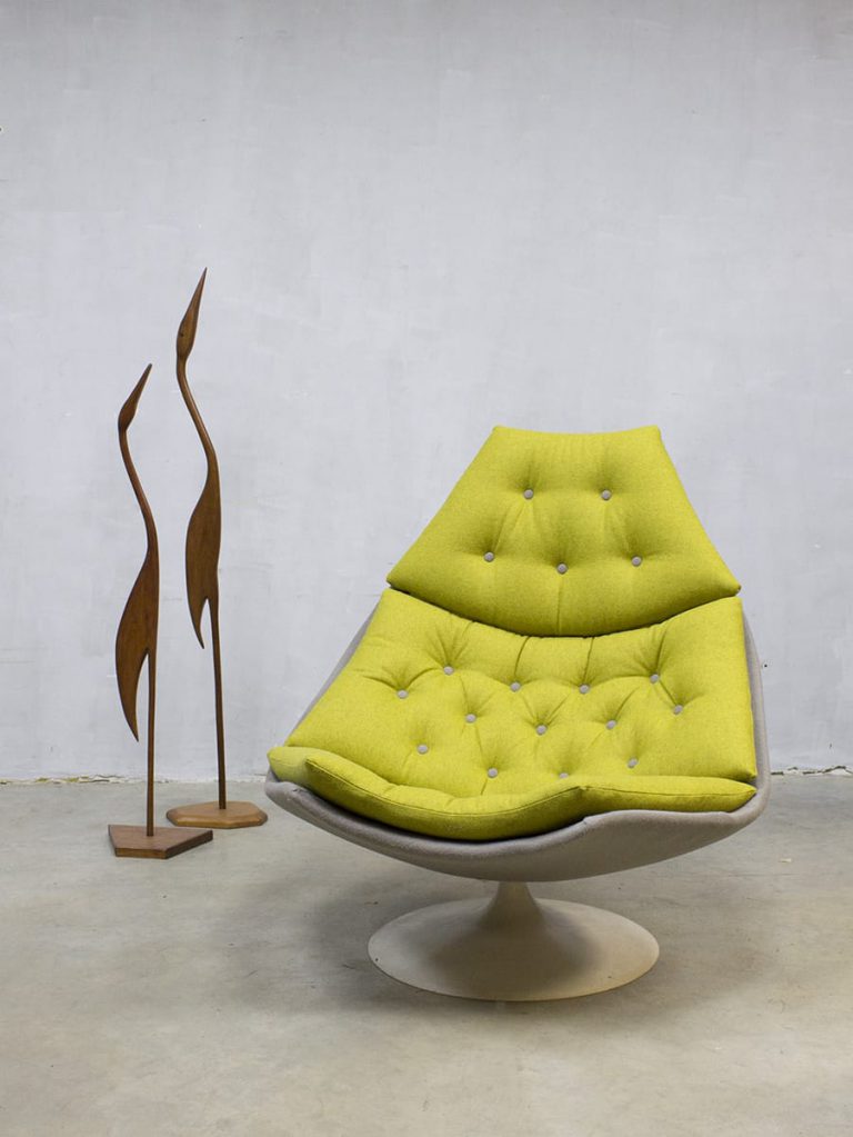 Midcentury swivel chair Artifort F588, vintage Artifort draaifauteuil Geoffrey Harcourt