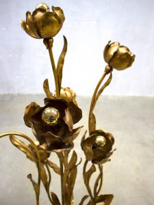 vintage brass flower lamp bloemlamp dubai stijl